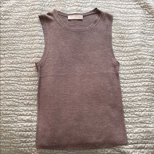 Everlane Ribbed Knit Top in Brown